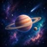 A ringed planet among the stars