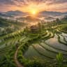 Rice terraces at sunrise