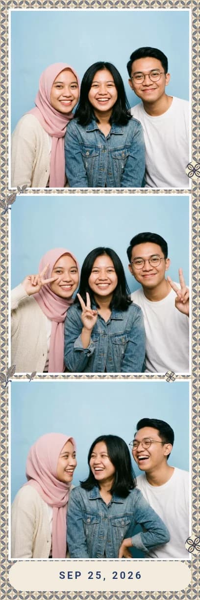 A photo strip with the Kawung frame