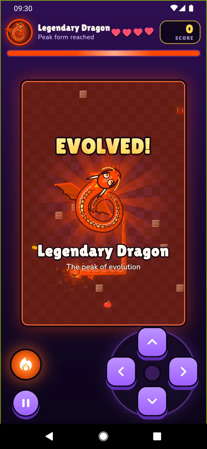 The Evolved card revealing the Legendary Dragon