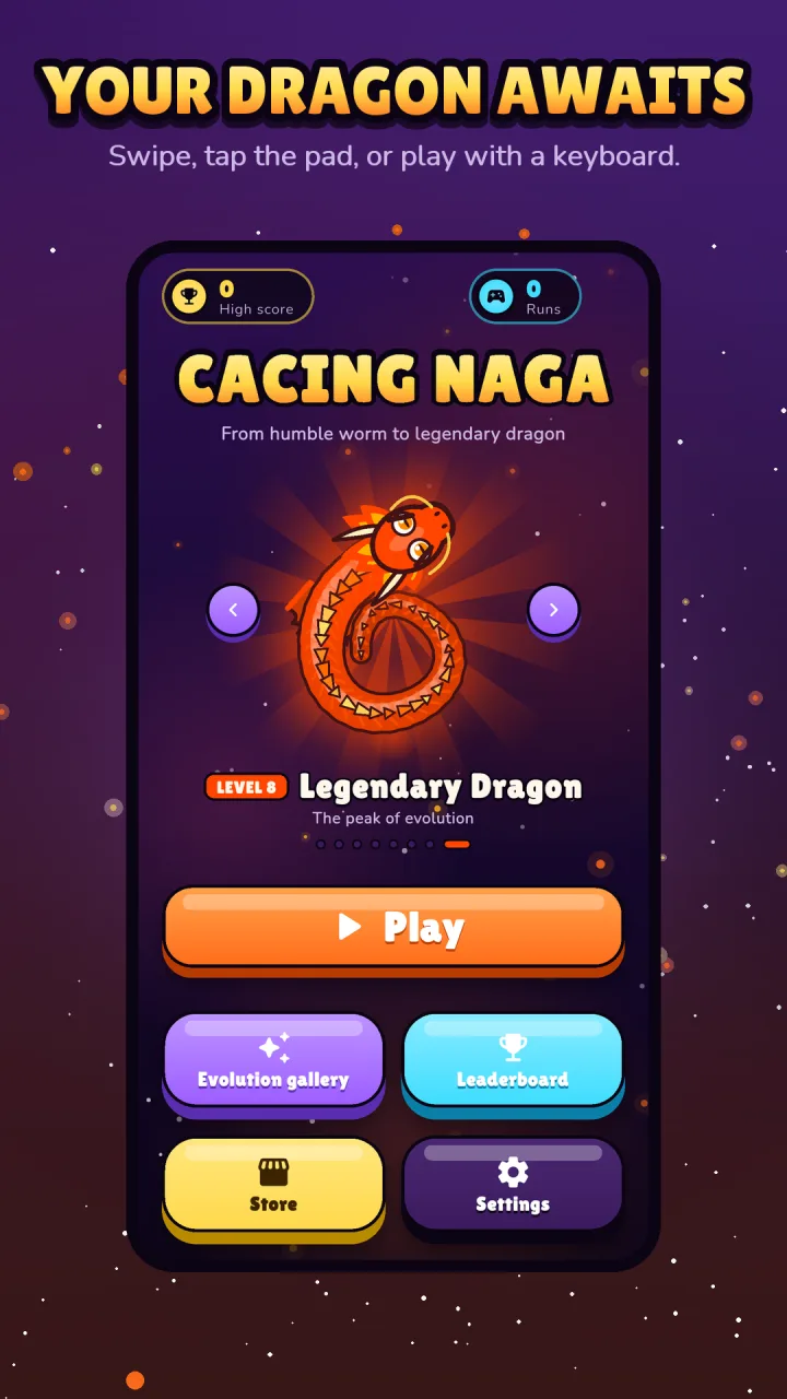 The home screen with chunky buttons
