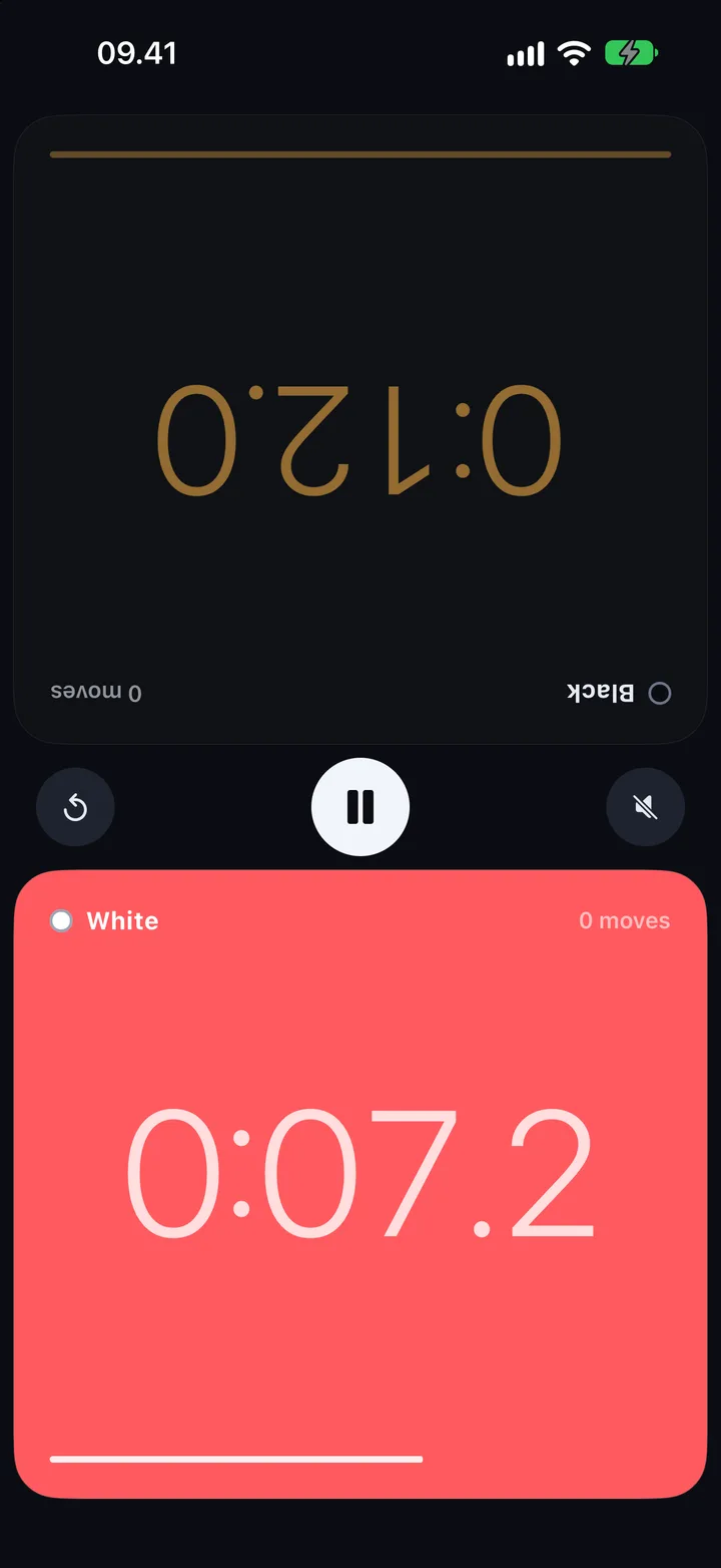 White under 10 seconds, the clock red