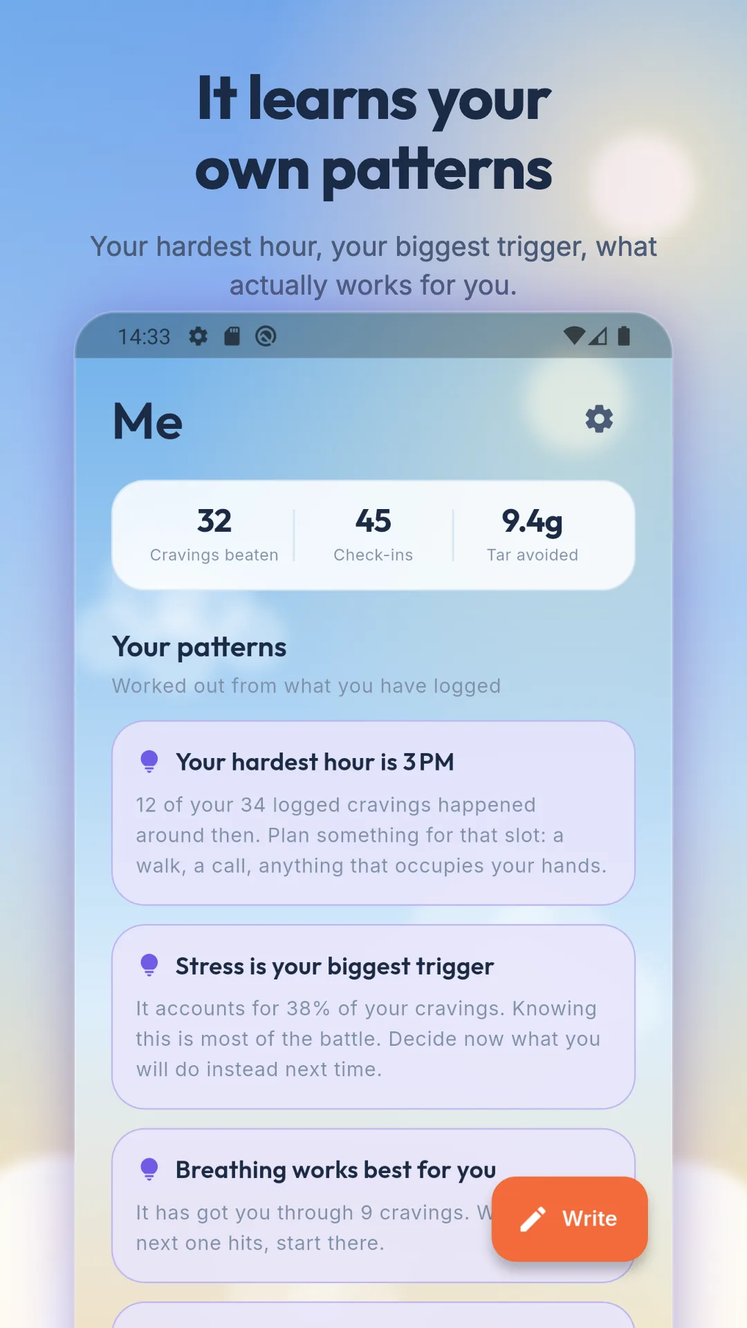 stosmok insight and pattern screen on Android