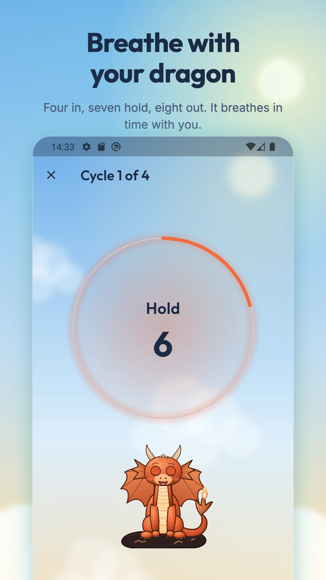 stosmok breathing exercise screen on Android