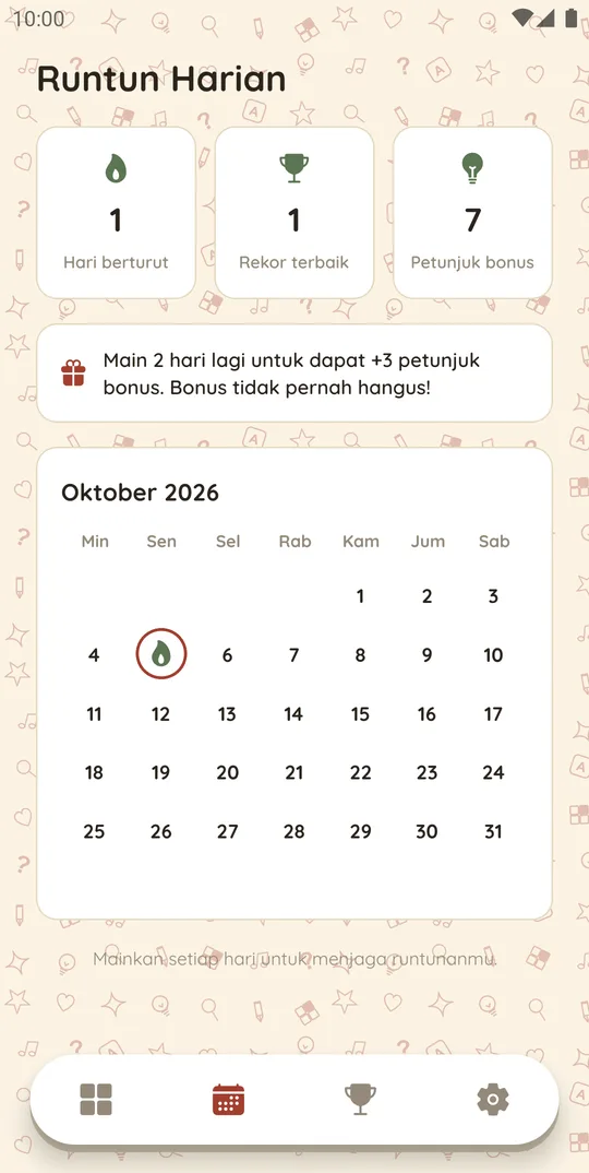 Runtun harian di paket TTS 60-80an