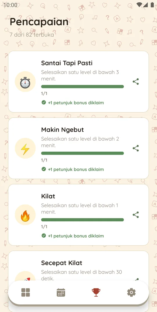 Pencapaian di paket TTS 60-80an