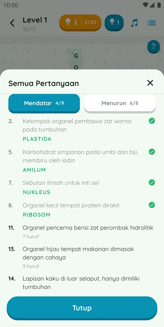 Semua soal di paket TTS Biologi