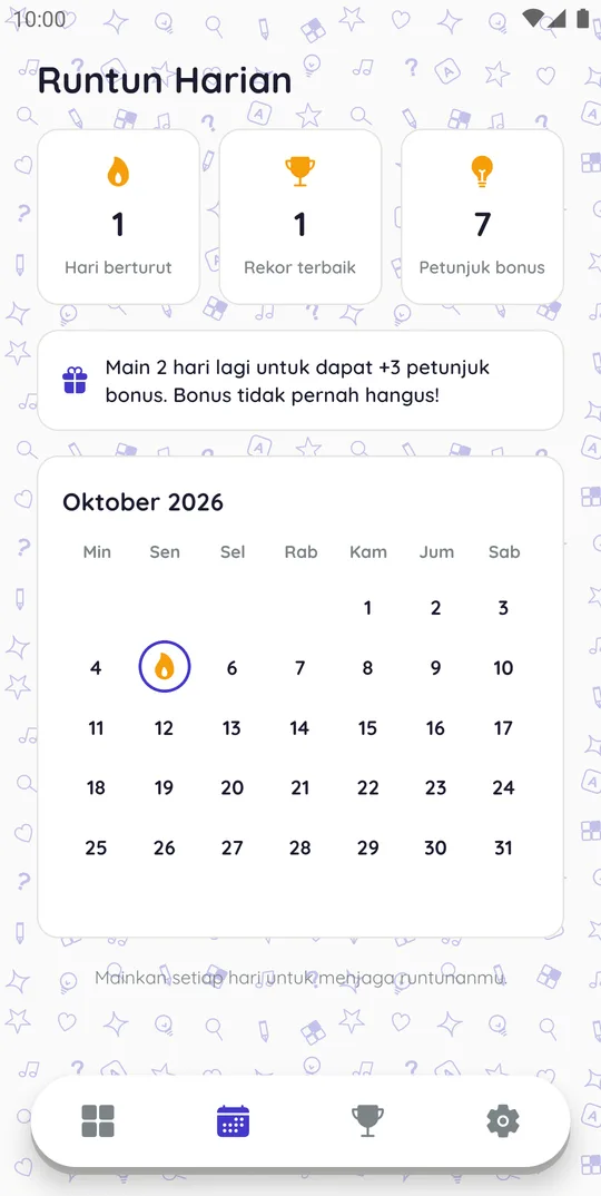 Runtun harian di paket TTS Fisika