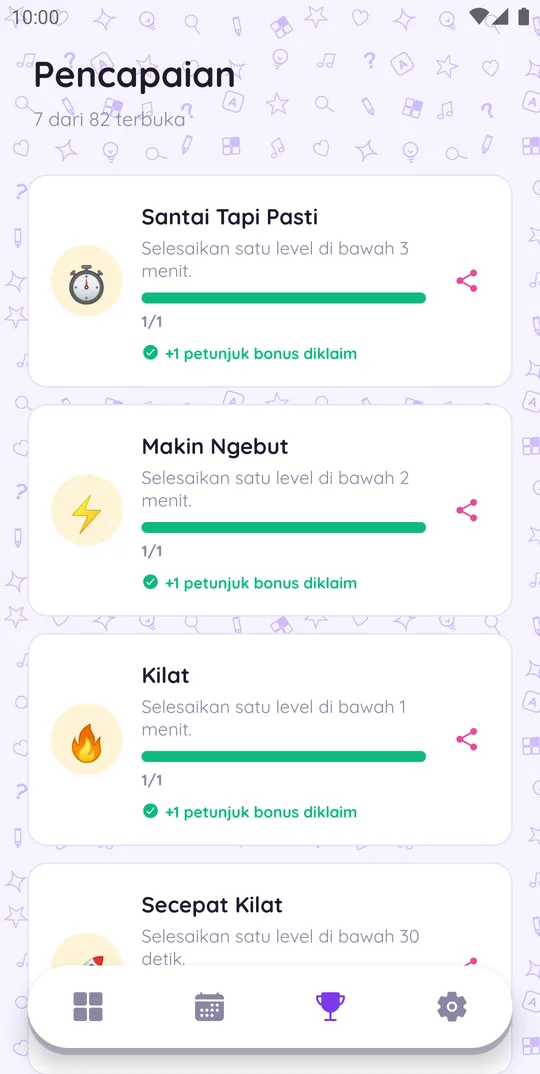Pencapaian di paket TTS GenZ