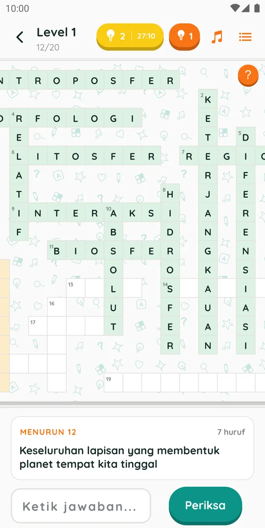 Papan teka teki silang paket TTS Geografi