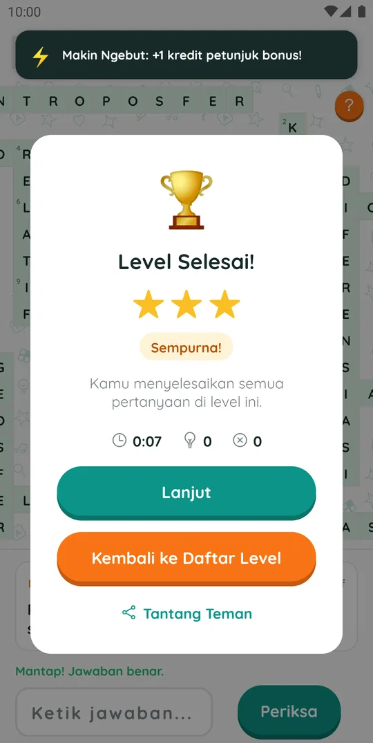 Level selesai di paket TTS Geografi