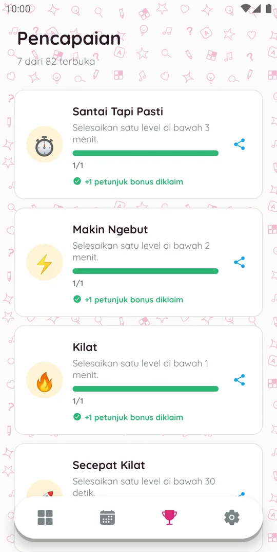 Pencapaian di paket TTS Matematika