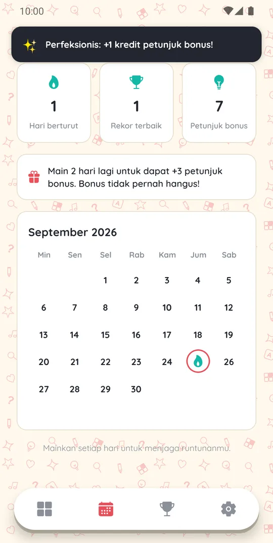 Runtun harian di TTS 90an