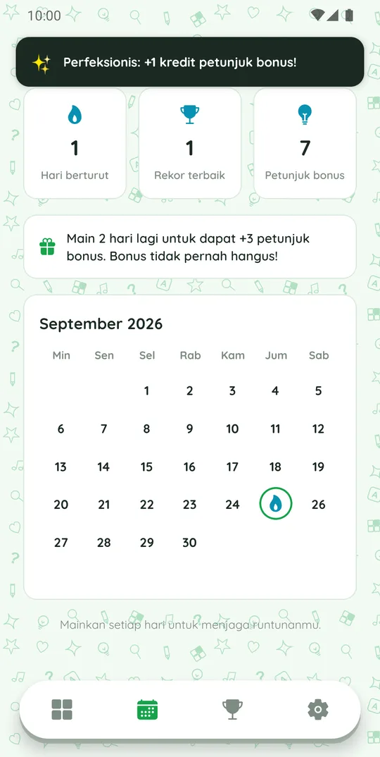 Runtun harian di TTS Biologi