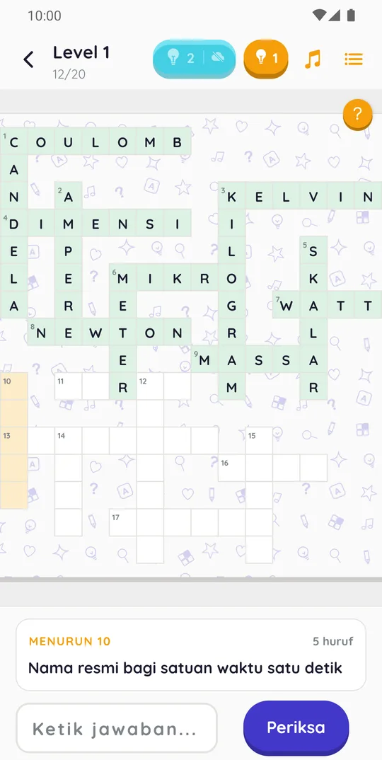 Papan teka teki silang TTS Fisika