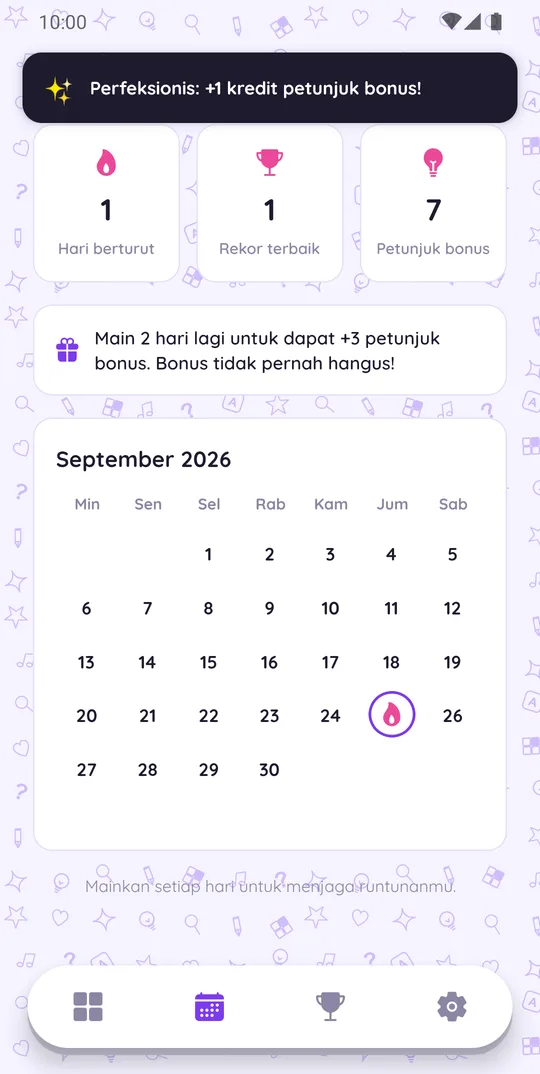 Runtun harian di TTS GenZ