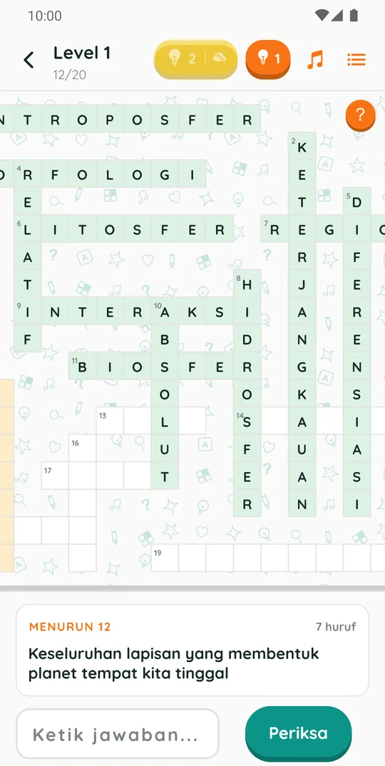 Papan teka teki silang TTS Geografi