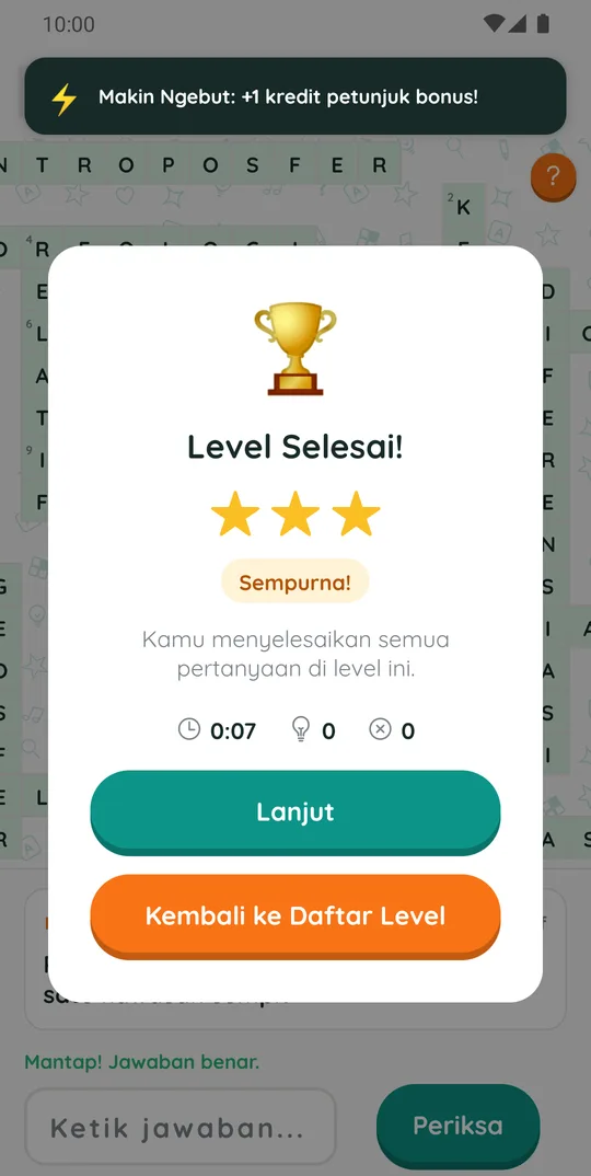 Level selesai di TTS Geografi