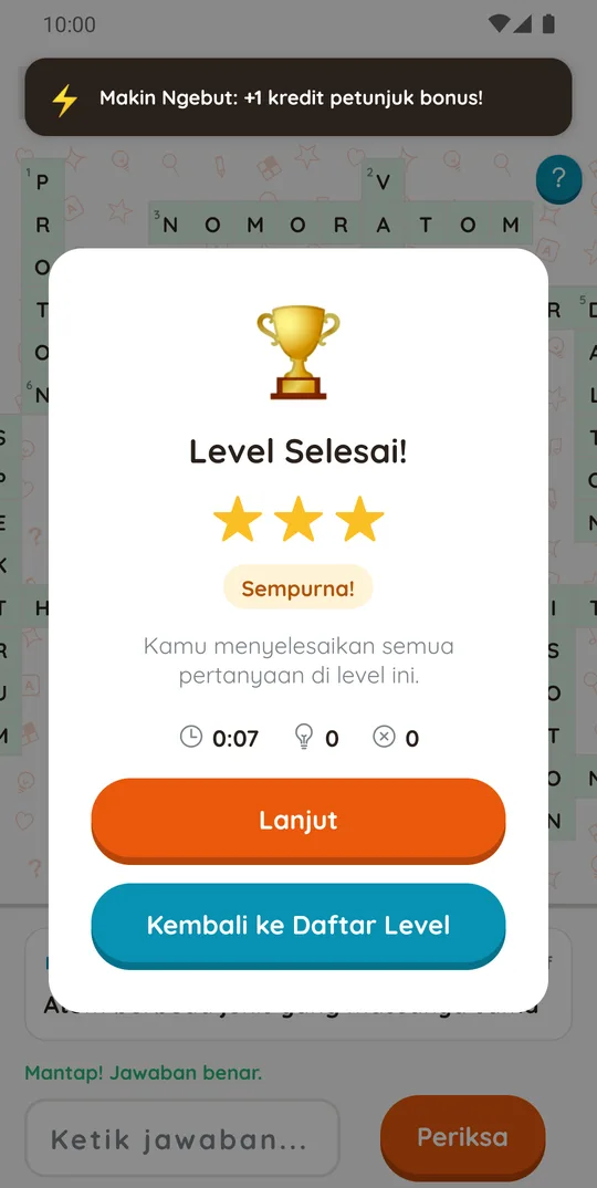 Level selesai di TTS Kimia